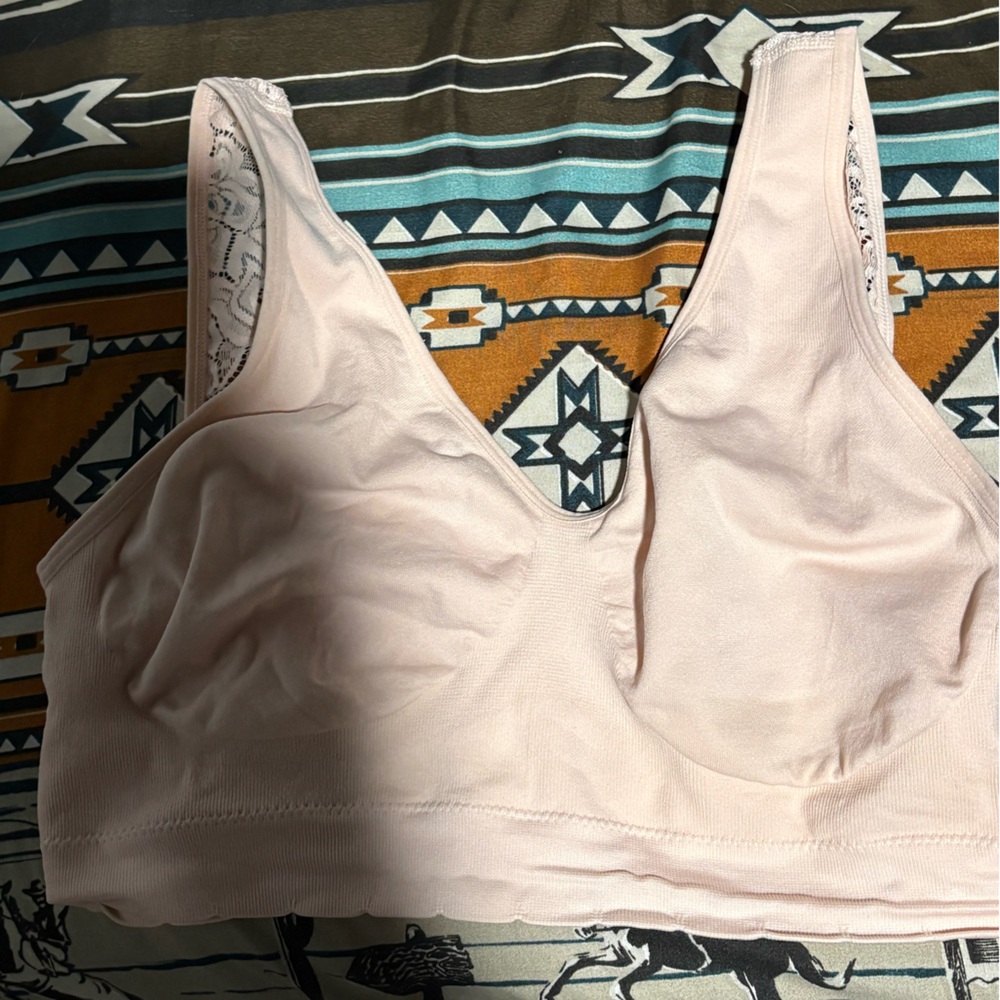 Light Pink Lace Trim Bralette